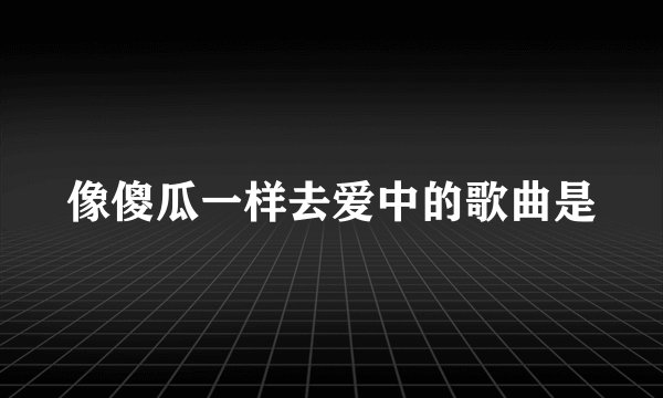 像傻瓜一样去爱中的歌曲是