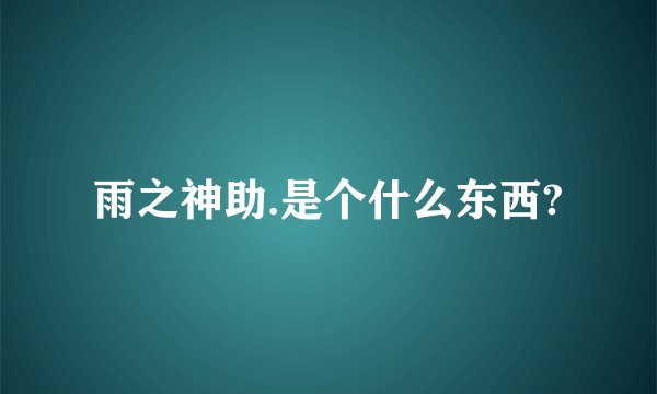 雨之神助.是个什么东西?