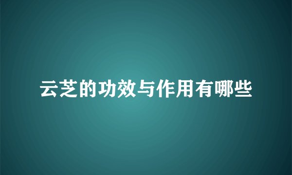云芝的功效与作用有哪些