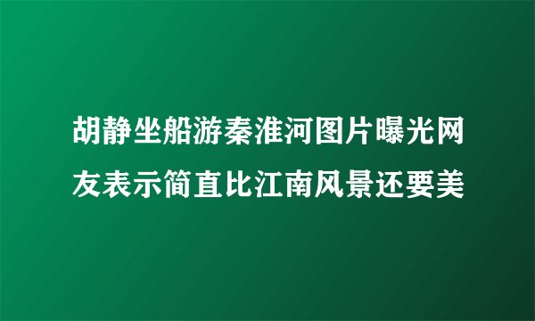 胡静坐船游秦淮河图片曝光网友表示简直比江南风景还要美