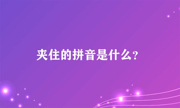 夹住的拼音是什么？