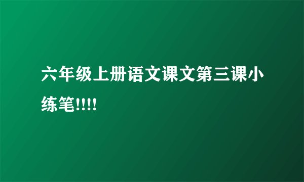 六年级上册语文课文第三课小练笔!!!!