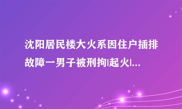 沈阳居民楼大火系因住户插排故障一男子被刑拘|起火|火灾_飞外新闻