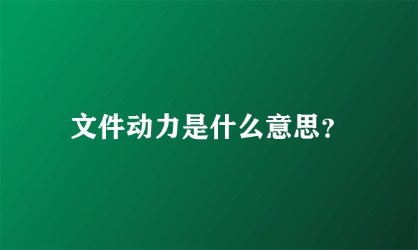 文件动力是什么意思？