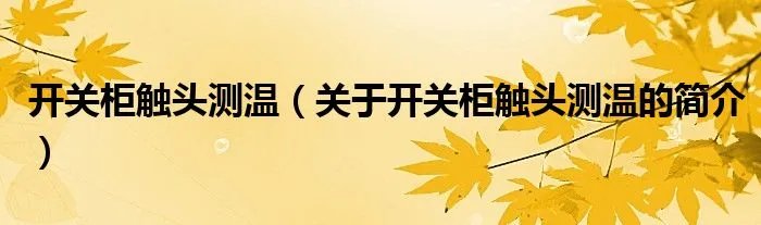 开关柜触头测温（关于开关柜触头测温的简介）
