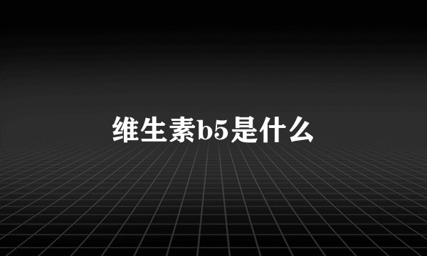 维生素b5是什么