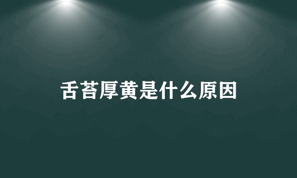 舌苔厚黄是什么原因