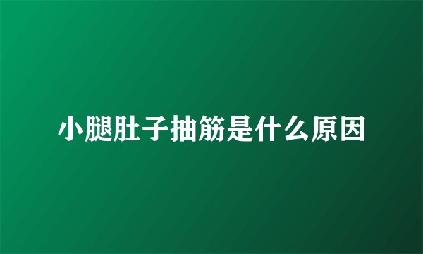 小腿肚子抽筋是什么原因