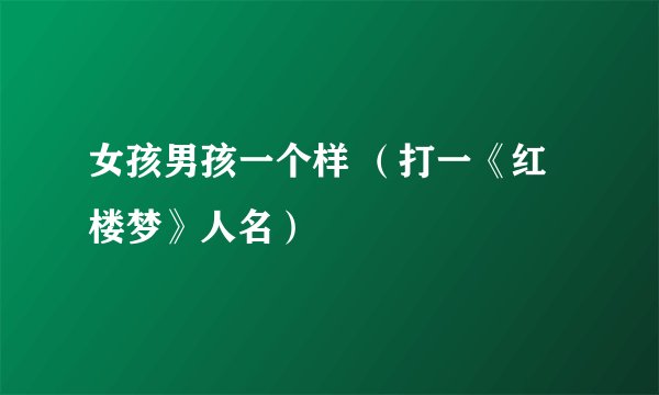 女孩男孩一个样 （打一《红楼梦》人名）