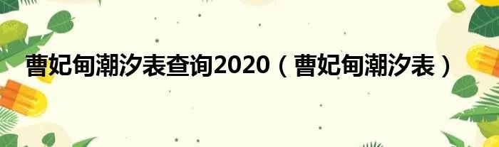 曹妃甸潮汐表查询2020(曹妃甸潮汐表)
