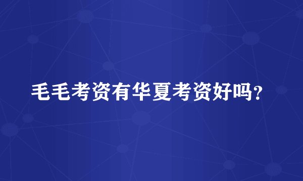毛毛考资有华夏考资好吗?