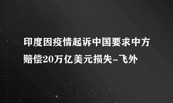 印度因疫情起诉中国要求中方赔偿20万亿美元损失-飞外
