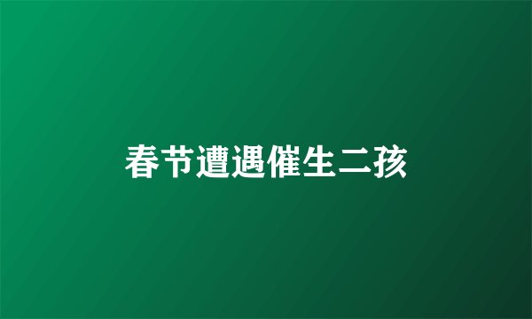 春节遭遇催生二孩