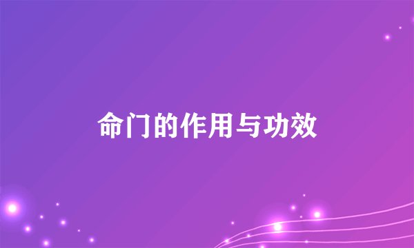 命门的作用与功效