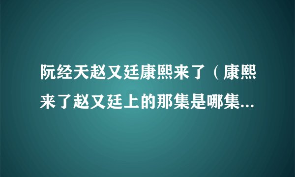 阮经天赵又廷康熙来了(康熙来了赵又廷上的那集是哪集啊)百科_飞外网