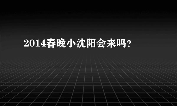 2014春晚小沈阳会来吗？