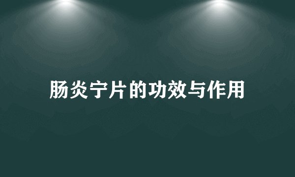 肠炎宁片的功效与作用