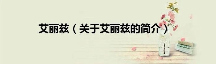 艾丽兹（关于艾丽兹的简介）
