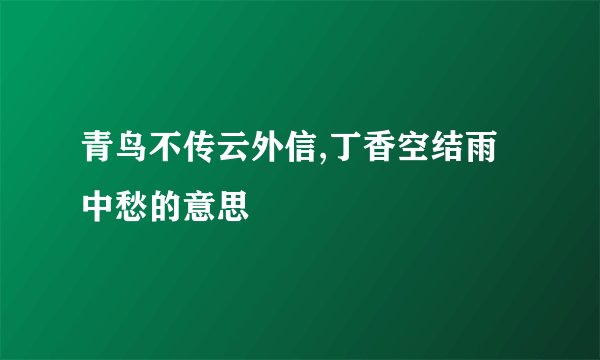 青鸟不传云外信,丁香空结雨中愁的意思