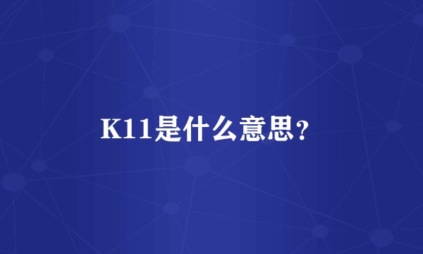 K11是什么意思？