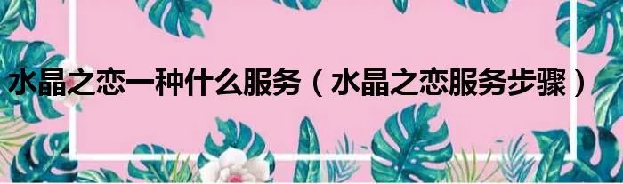 水晶之恋一种什么服务（水晶之恋服务步骤）