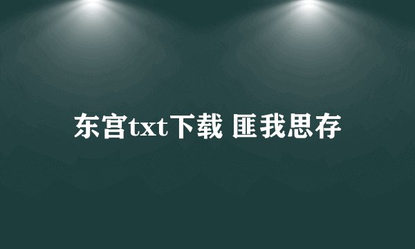 东宫txt下载 匪我思存