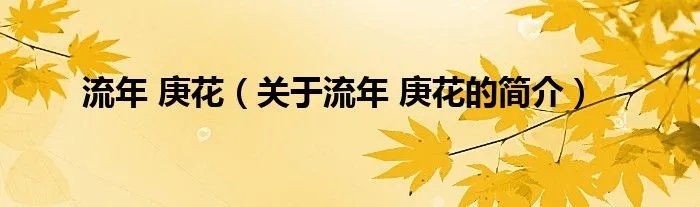流年 庚花（关于流年 庚花的简介）