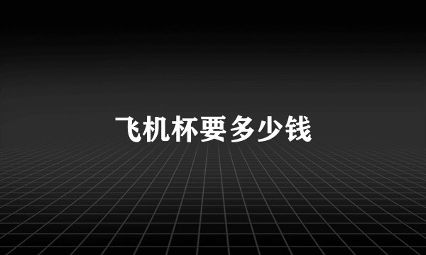 飞机杯要多少钱