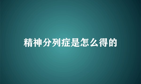 精神分列症是怎么得的