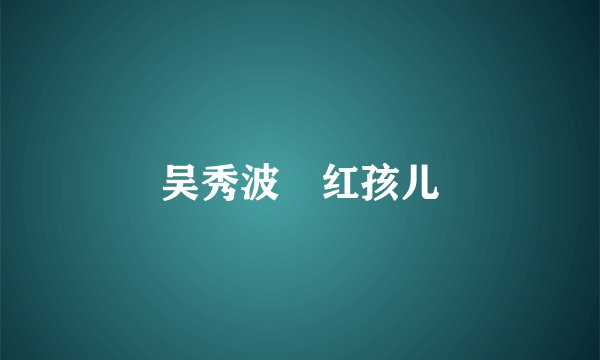吴秀波 红孩儿