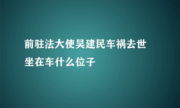 前驻法大使吴建民车祸去世 坐在车什么位子