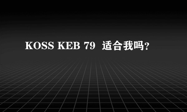 KOSS KEB 79  适合我吗？