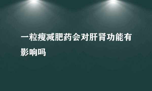 一粒瘦减肥药会对肝肾功能有影响吗