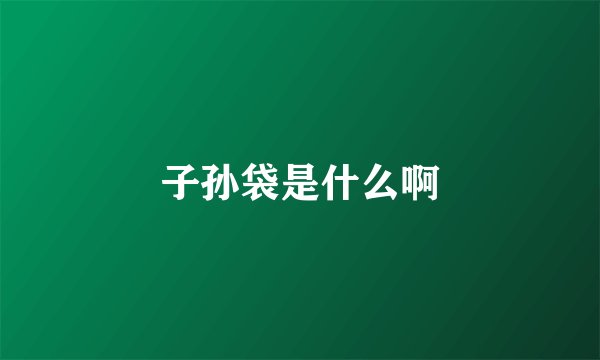 子孙袋是什么啊