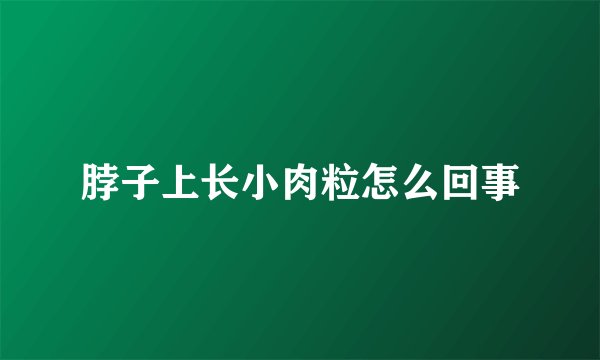 脖子上长小肉粒怎么回事