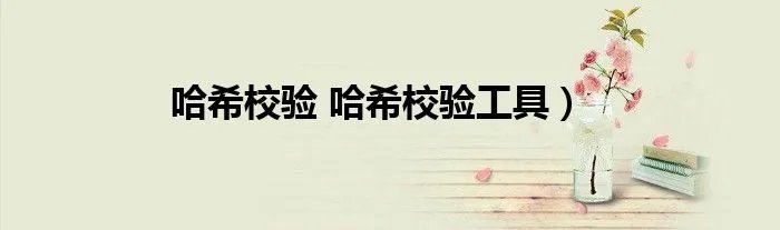 哈希校验 哈希校验工具)