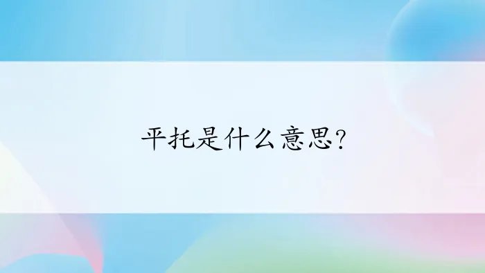 平托是什么意思？