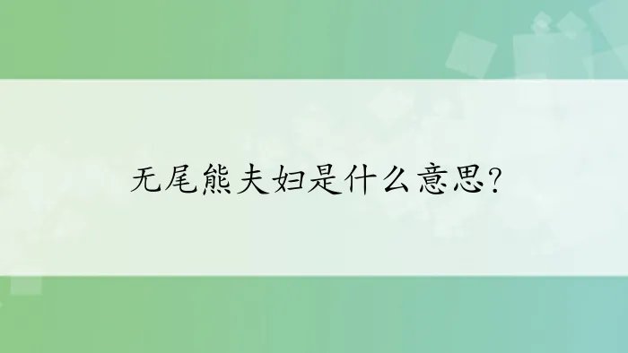 无尾熊夫妇是什么意思？
