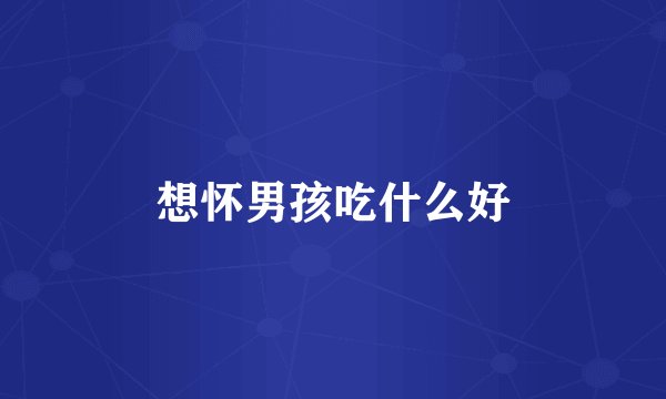 想怀男孩吃什么好