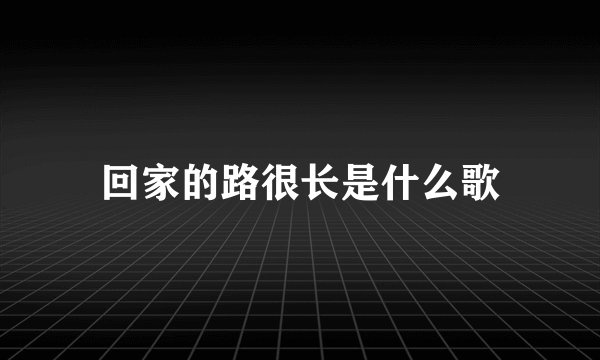 回家的路很长是什么歌