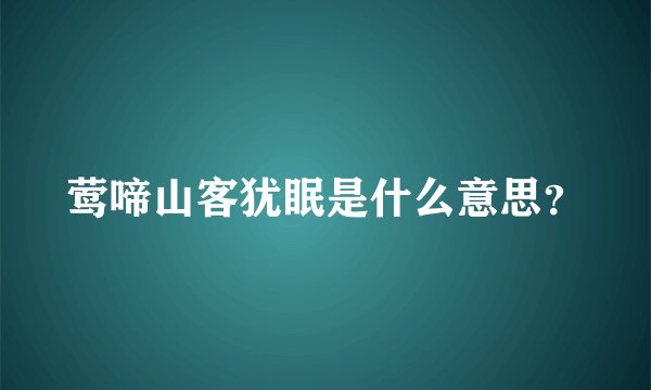 莺啼山客犹眠是什么意思？