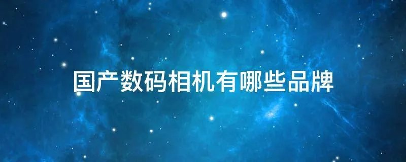 国产数码相机有哪些品牌