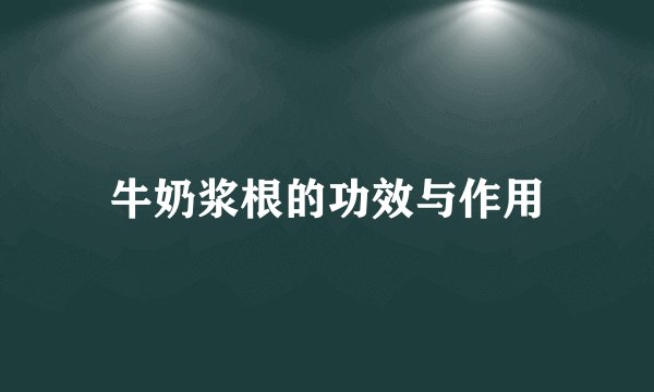 牛奶浆根的功效与作用