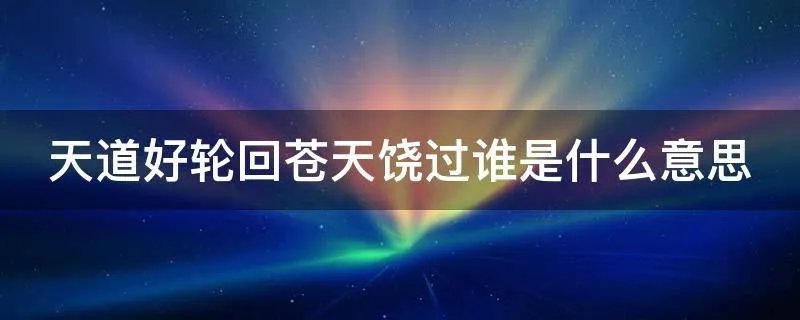 天道好轮回苍天饶过谁是什么意思