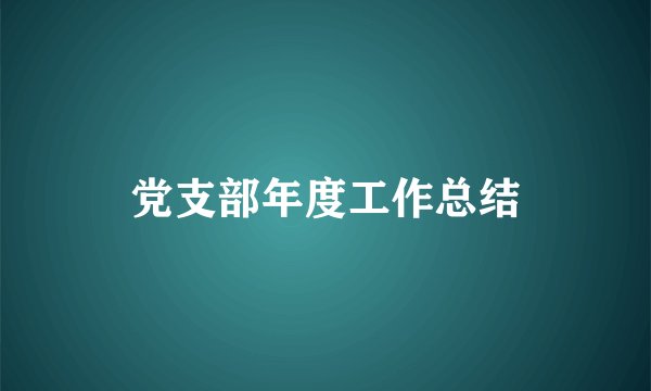 党支部年度工作总结