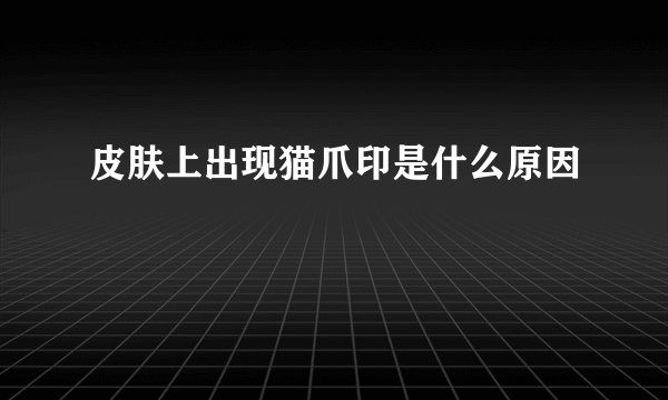 皮肤上出现猫爪印是什么原因