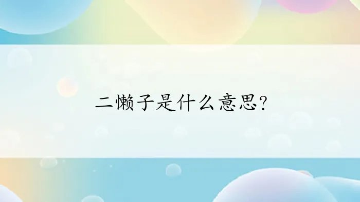 二懒子是什么意思？
