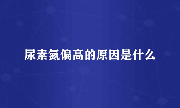尿素氮偏高的原因是什么
