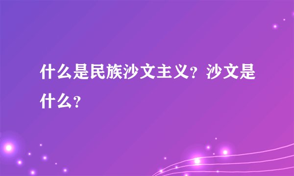什么是民族沙文主义？沙文是什么？