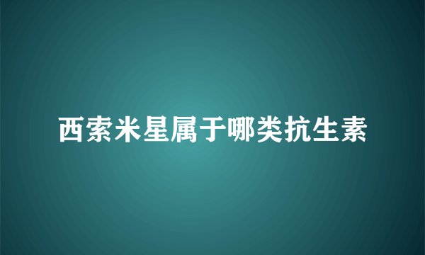 西索米星属于哪类抗生素